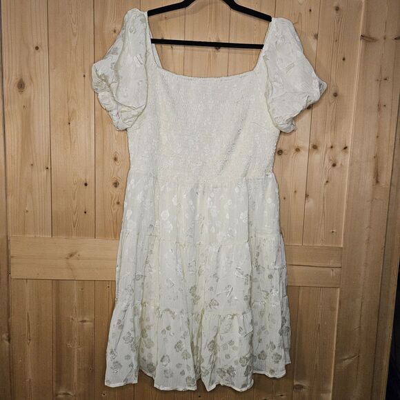 XL Women's Fashion Ivory Mini Dress w/Pockets - Picture 1 of 6